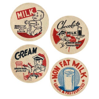 Milk Bottle Caps Vinyl Sticker Set of 4