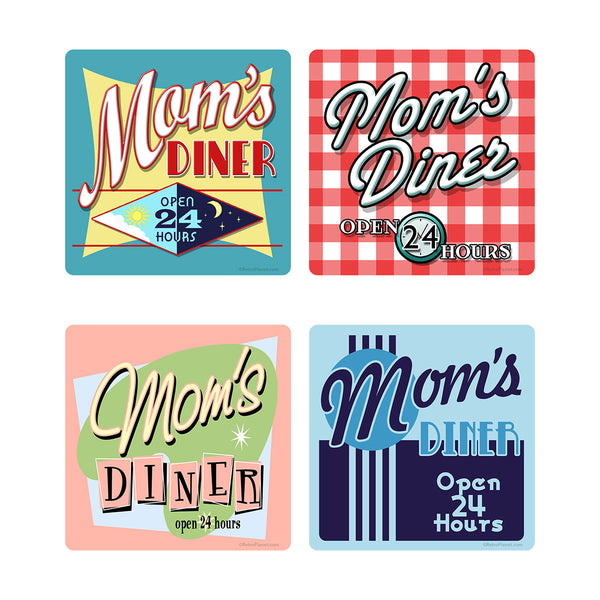 Moms Diner Vinyl Sticker Set of 4