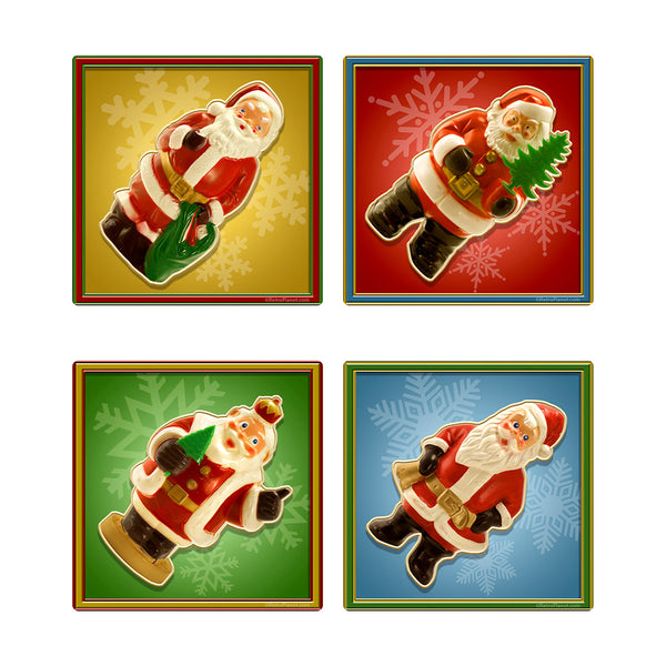 Santa Toys Vinyl Sticker Set of 4