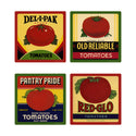 Tomato Can Labels Vinyl Sticker Set of 4