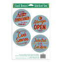 Always Open Diner Vinyl Sticker Set of 4