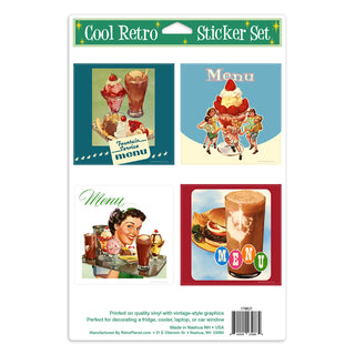 Ice Cream Parlor Diner Menu Vinyl Sticker Set of 4