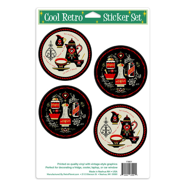 Coffee Spices Vinyl Sticker Set of 4