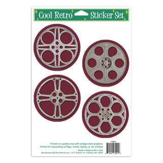Movie Film Reels Vinyl Sticker Set of 4