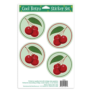 Retro Cherries Vinyl Sticker Set of 4