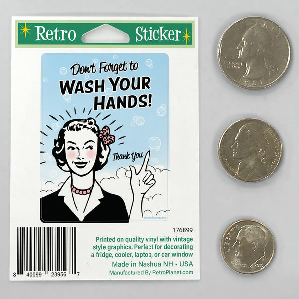 Wash Your Hands Mini Vinyl Sticker Set of 20