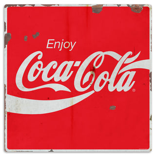 Enjoy Coca-Cola Wave Wall Decal Sticker Distressed 80s Style