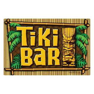Tiki Bar Bamboo Look Mini Vinyl Sticker