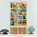California Travel Sites Collage Vintage Style Poster