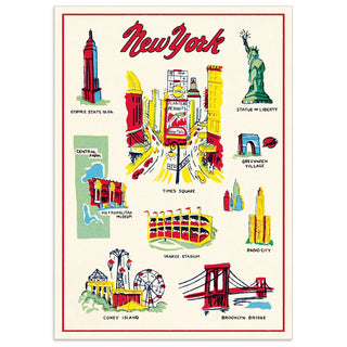 New York City Landmarks & Icons Vintage Style Poster