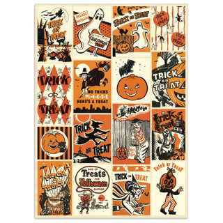 Trick or Treat Halloween Collage Vintage Style Poster