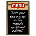 Classic Menu Metal Chalkboard Sign Wood Look