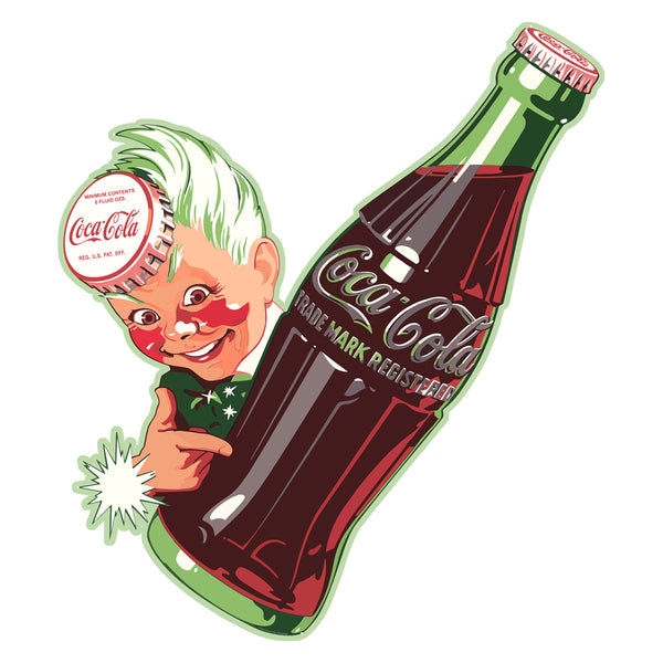 Coca-Cola Sprite Boy with Bottle Die Cut Metal Sign