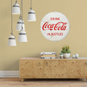 Drink Coca-Cola in Bottles White Disc Metal Sign 1930s Style