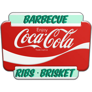 Enjoy Coca-Cola Barbecue 1950s Googie Style Metal Sign