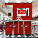 Coca-Cola Fishtail Chili & Tacos Metal Sign 1960s Diner Style