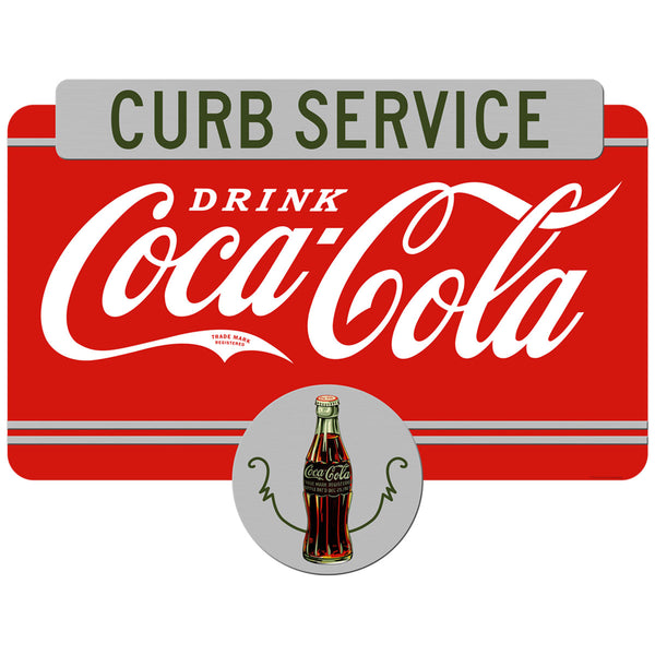 Coca-Cola Curb Service Marquee Metal Sign 1930s Style