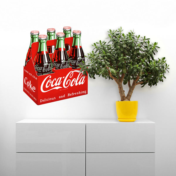 Coca-Cola Classic Bottles 6 Pack Metal Sign