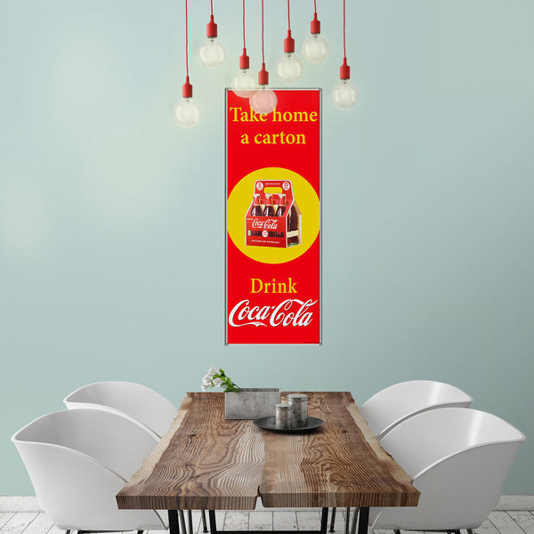 Drink Coca-Cola 6 Pack Take Home A Carton Metal Sign