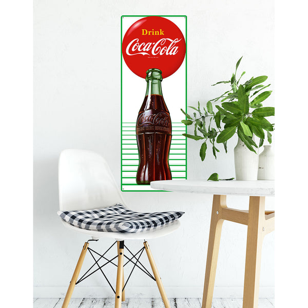 Drink Coca-Cola Contour Bottle Red Disc Metal Sign