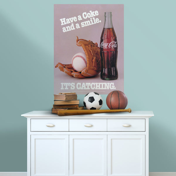 Have a Coke Its Catching Baseball Decal