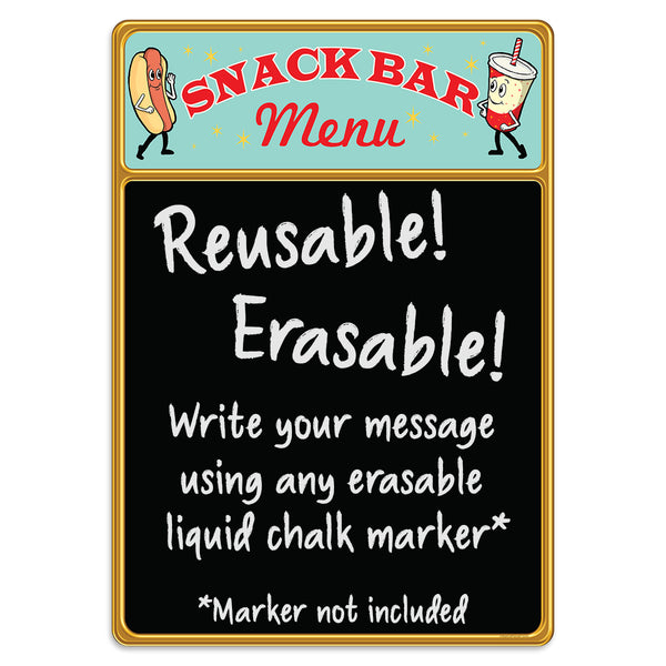 Snack Bar Menu Chalkboard Vinyl Decal