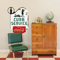 Coca-Cola Curb Service 1940s Style Metal Sign