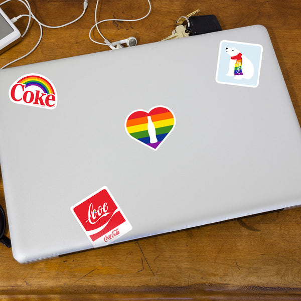 Coke Logo Rainbow LGBTQ Pride Vinyl Sticker Set of 4