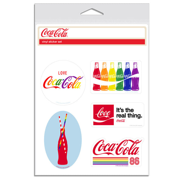 Coca-Cola Bottles Rainbow LGBTQ Pride Vinyl Sticker Set of 5