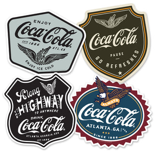 Coca-Cola Along the Highway to Anywhere Vinyl Sticker Set of 4