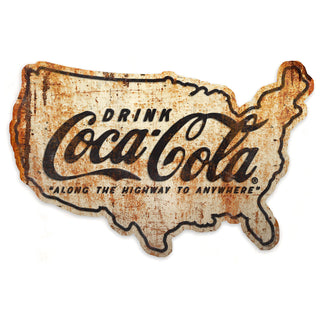 Drink Coca-Cola USA Cut Out Decal Distressed