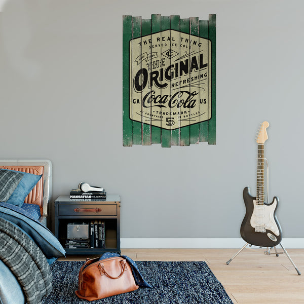 Coca-Cola the Real Thing Weathered Wood Look Decal