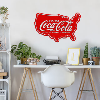 Drink Coca-Cola USA Cut Out Decal Red