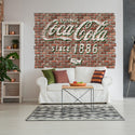 Enjoy Coca-Cola 5 Cents Ghost Sign Graphic Faux Brick Mural