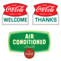 Coca-Cola Welcome Thanks Vinyl Door Sticker Set of 3