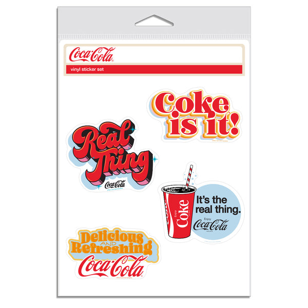 Coca-Cola Slogans Cut Out Vinyl Sticker Set of 4