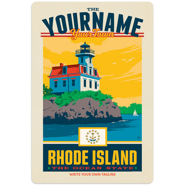 Rhode Island State Pride Personalized Decal