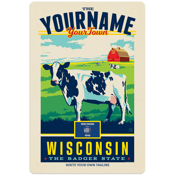 Wisconsin State Pride Personalized Decal