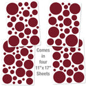 Retro Circles Solid Color Decals Medium Set of 108