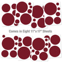 Retro Circles Solid Color Decals Large Set of 58