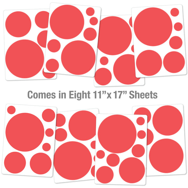 Retro Circles Solid Color Decals Large Set of 58