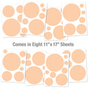 Retro Circles Solid Color Decals Large Set of 58