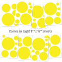 Retro Circles Primary Color Decals Large Set of 58