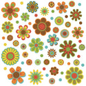 Mod Flowers 60s 70s Stickers Small Set of 60