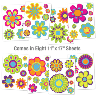 Mod Flowers 60s 70s Decals Large Set of 58