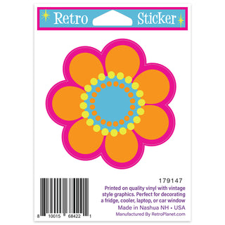 Mod Flower 60s Style Mini Vinyl Sticker #1