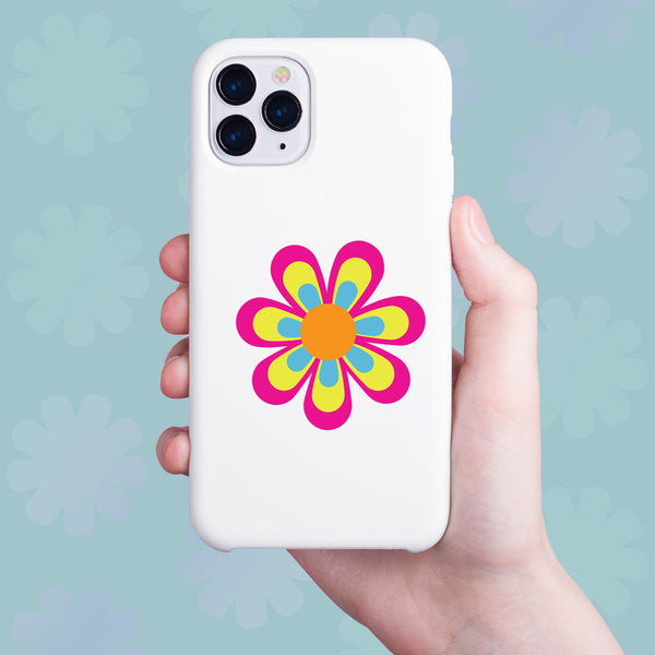 Mod Flower 60s Style Mini Vinyl Sticker #2