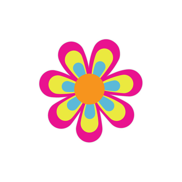 Mod Flower 60s Style Mini Vinyl Sticker #2