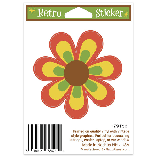 Mod Flower 70s Style Mini Vinyl Sticker #1