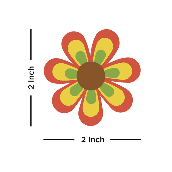 Mod Flower 70s Style Mini Vinyl Sticker #1